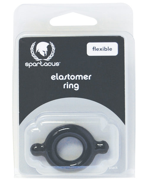 Spartacus Spartacus Elastomer Cock Ring - Black