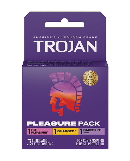 Trojan Trojan Pleasure Condoms - Asst. Box of 3