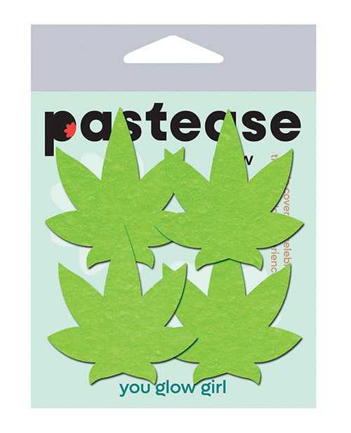 Pastease Pastease Petites Leaf - Glow in the Dark Green O/S Pack of 2 Pair