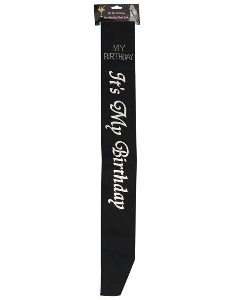OMG International It's My Birthday Sash - Black
