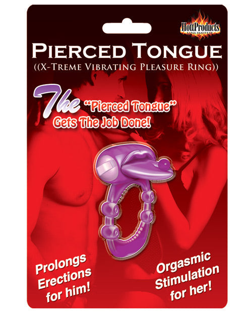 X-Treme Vibe Pierced Tongue X-treme Vibrating Pleasure Ring - Purple