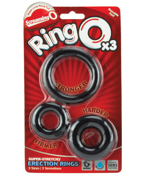 Screaming O Screaming O RingO - Black Pack of 3