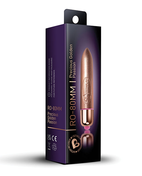 Rocks Off Rocks Off Precious Golden Passion Colored RO-80 mm Bullet - 7 Speed Gold
