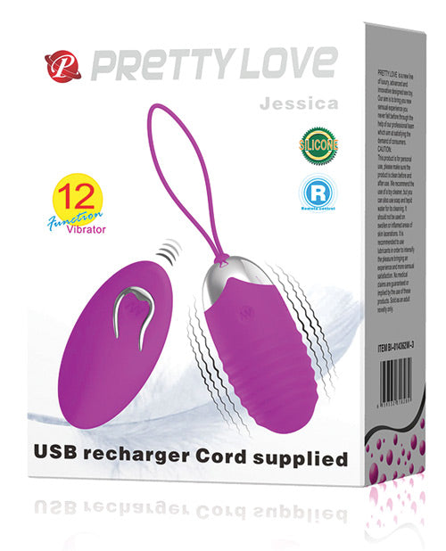 Pretty Love Pretty Love Jessica 12 Functions Egg Vibrator - Fuchsia