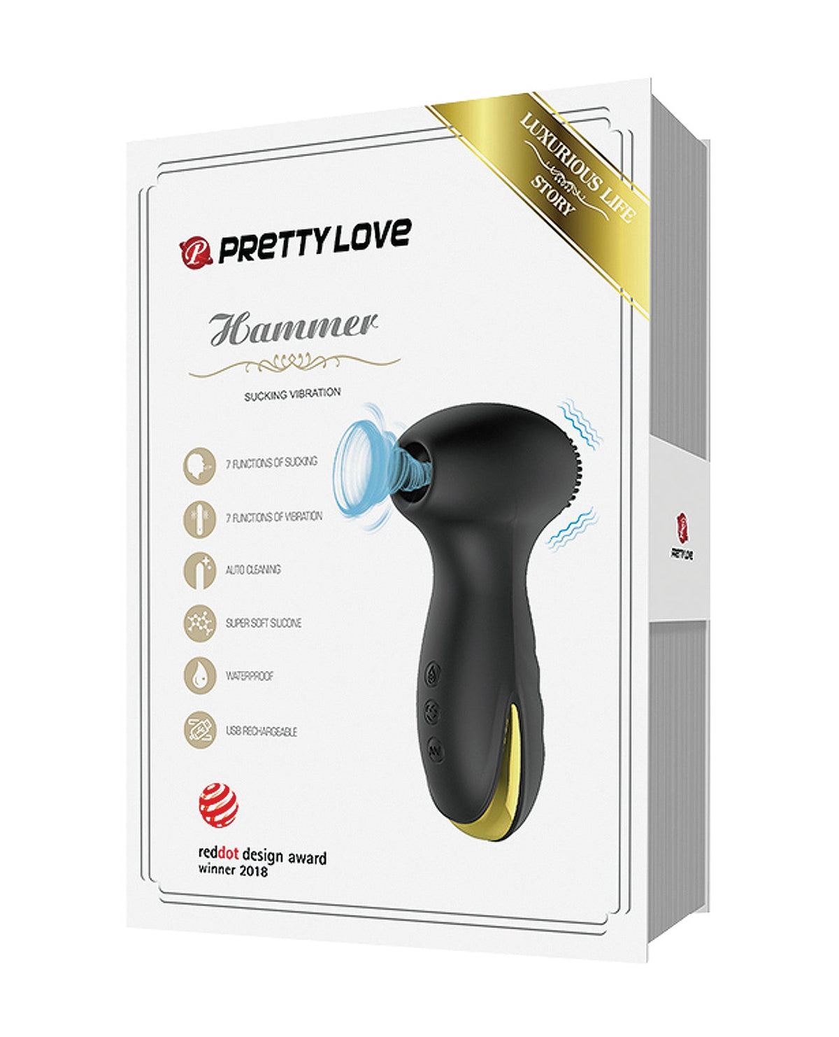 Pretty Love Pretty Love Hammer Sucking & Vibrating - Black & Gold