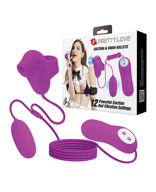 Pretty Love Pretty Love Suction & Vibro Bullets - Fuchsia