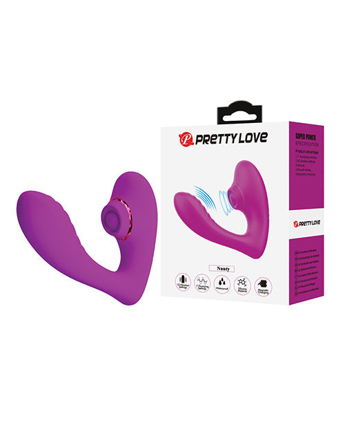 Pretty Love Pretty Love Nauty Thumping & Vibrating Insertable Vibrator - Fuchsia