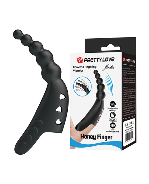 Pretty Love Pretty Love Jordin Beaded Finger Vibe - Black