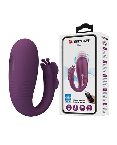 Pretty Love Pretty Love Klay App-Enabled Thrusting Hands-Free Vibrator - Purple