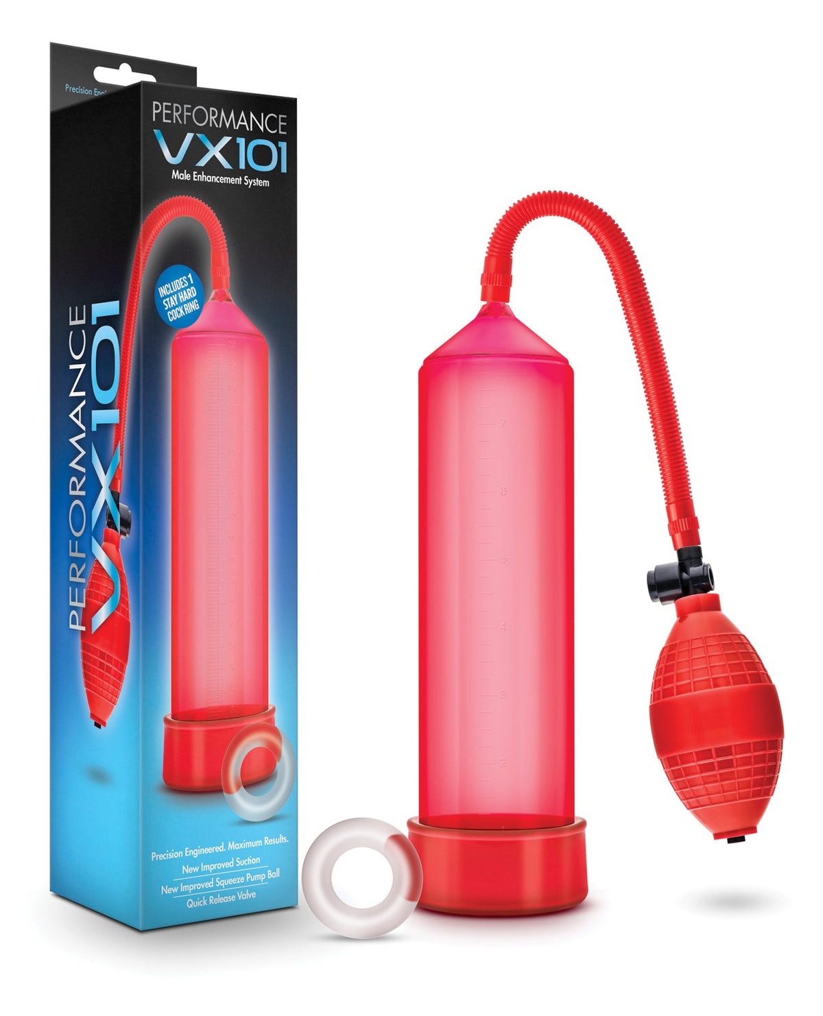 Performance Blush Performance VX101 Male Enhancement Pump - Red