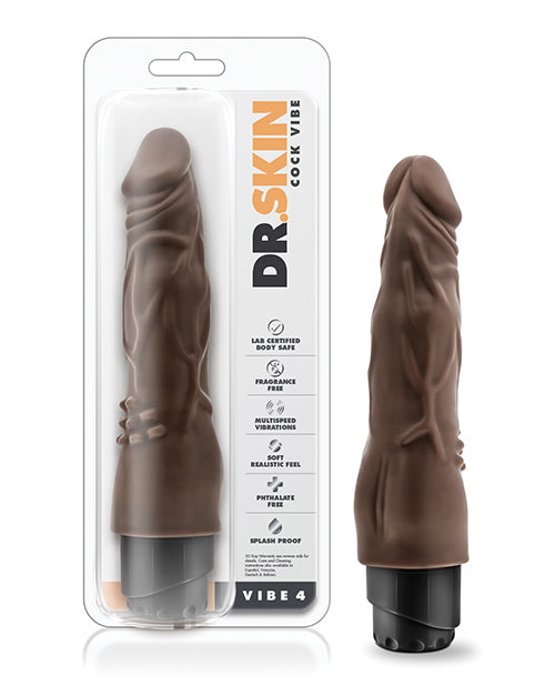 Dr. Skin Blush Dr. Skin Cock Vibe 8" Vibrating Cock - Chocolate