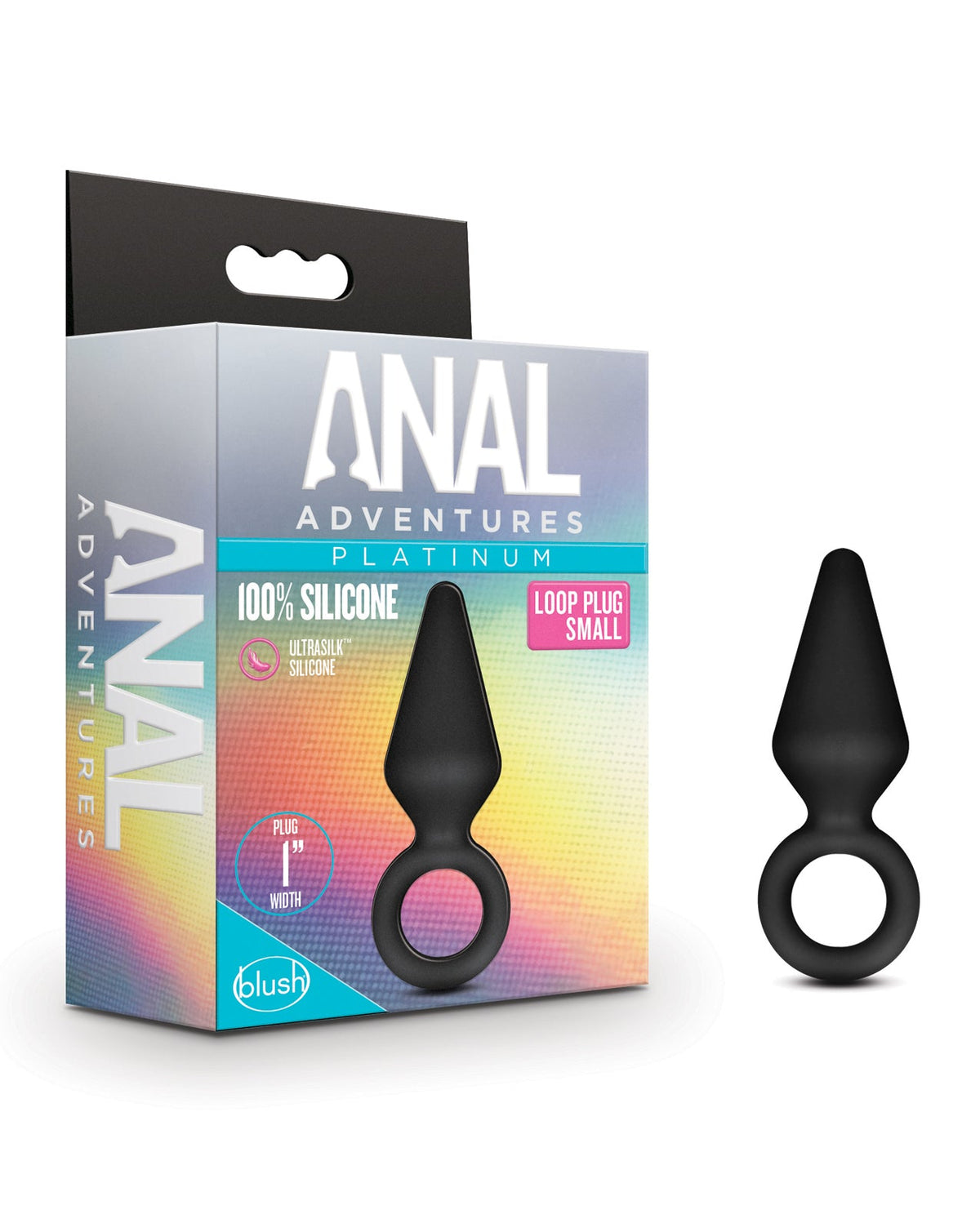 Anal Adventures Blush Anal Adventures Platinum Silicone Loop Plug - Small Black