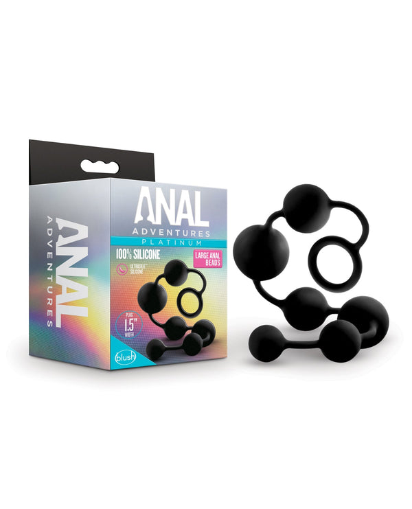 Anal Adventures Blush Anal Adventures Platinum Silicone Anal Beads - Large Black