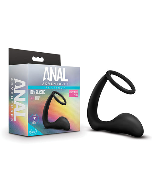 Anal Adventures Blush Anal Adventures Cock Ring Plug - Black