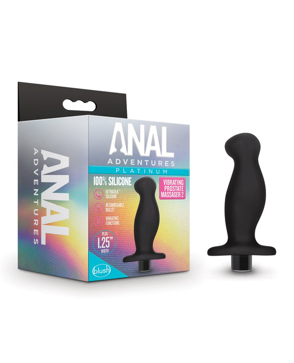 Anal Adventures Blush Anal Adventures Platinum Silicone Vibrating Prostate Massager 02- Black