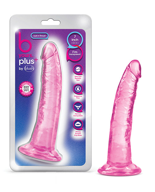 B Yours Plus Blush B Yours Plus 7" Lust n' Thrust Dildo - Pink