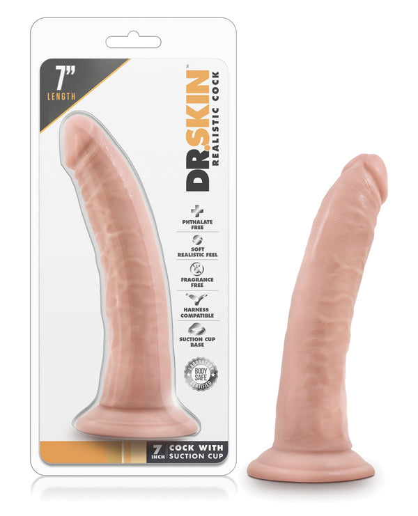 Dr. Skin Blush Dr. Skin 7" Cock w/Suction Cup - Vanilla