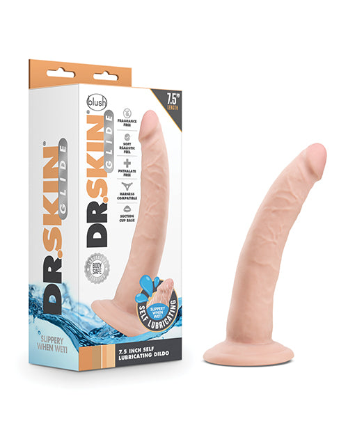 Dr. Skin Glide Blush Dr. Skin Glide 7.5" Self Lubricating Dildo - Vanilla