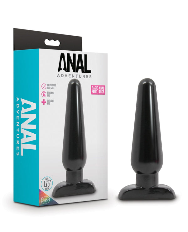 Anal Adventures Blush Anal Adventures Basic Anal Plug - Large Black