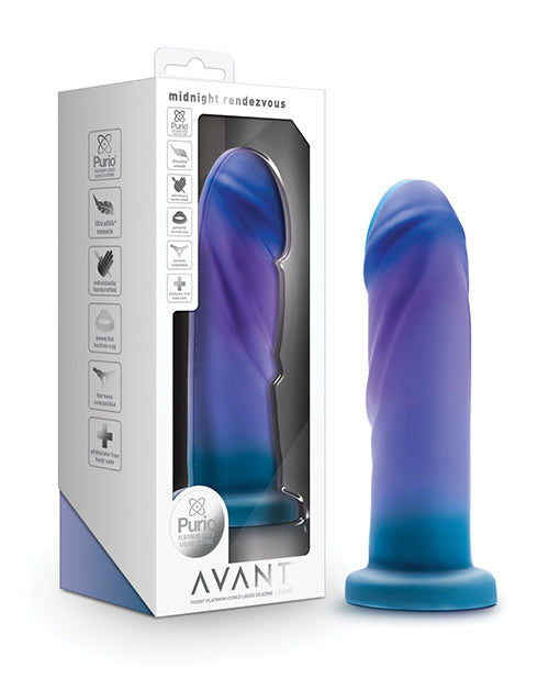 Avant Blush Avant Midnight Rendezvous Silicone Dildo - Ocean Blue