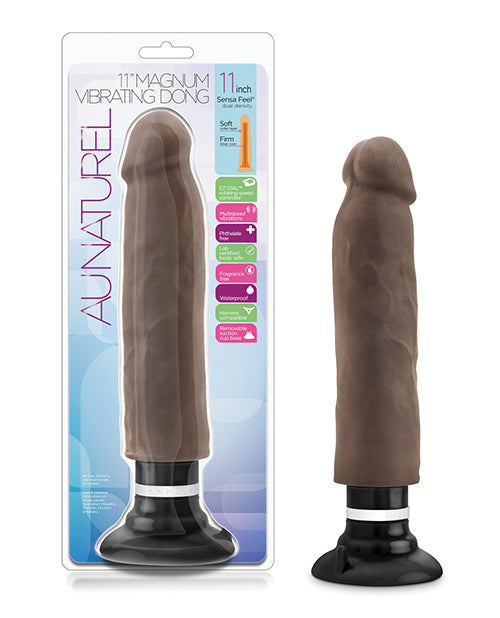 Au Naturel Blush Au Naturel 11" Sensa Feel Magnum Vibrating Dong - Chocolate