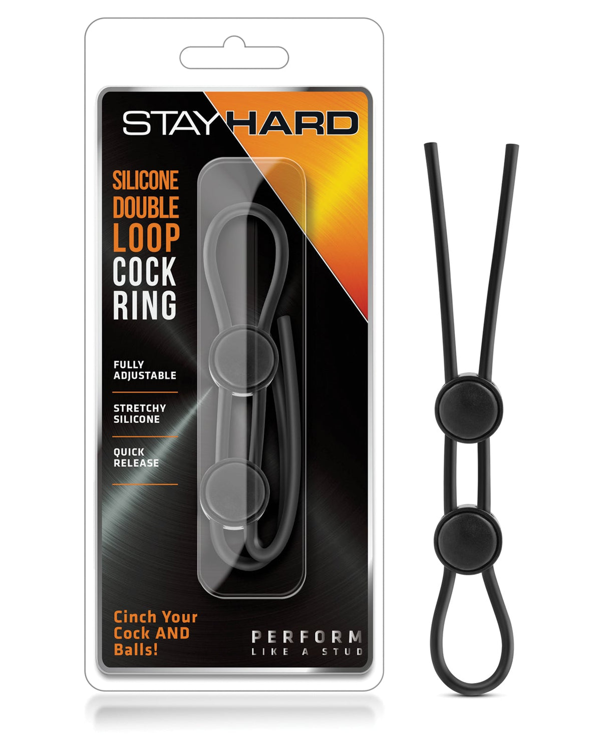 Stay Hard Blush Stay Hard Silicone Double Loop Cock Ring - Black