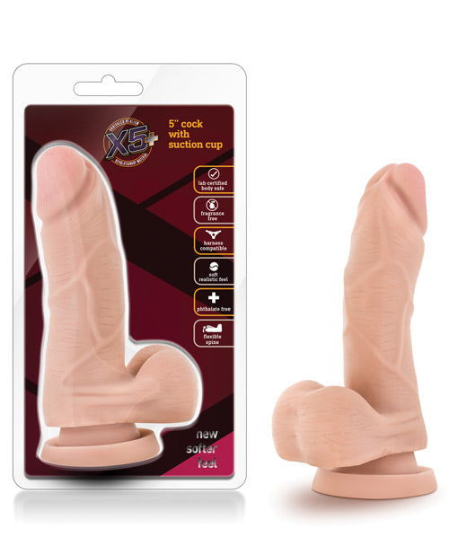 X5 Blush X5 5" Cock w/Flexible Spine - Beige
