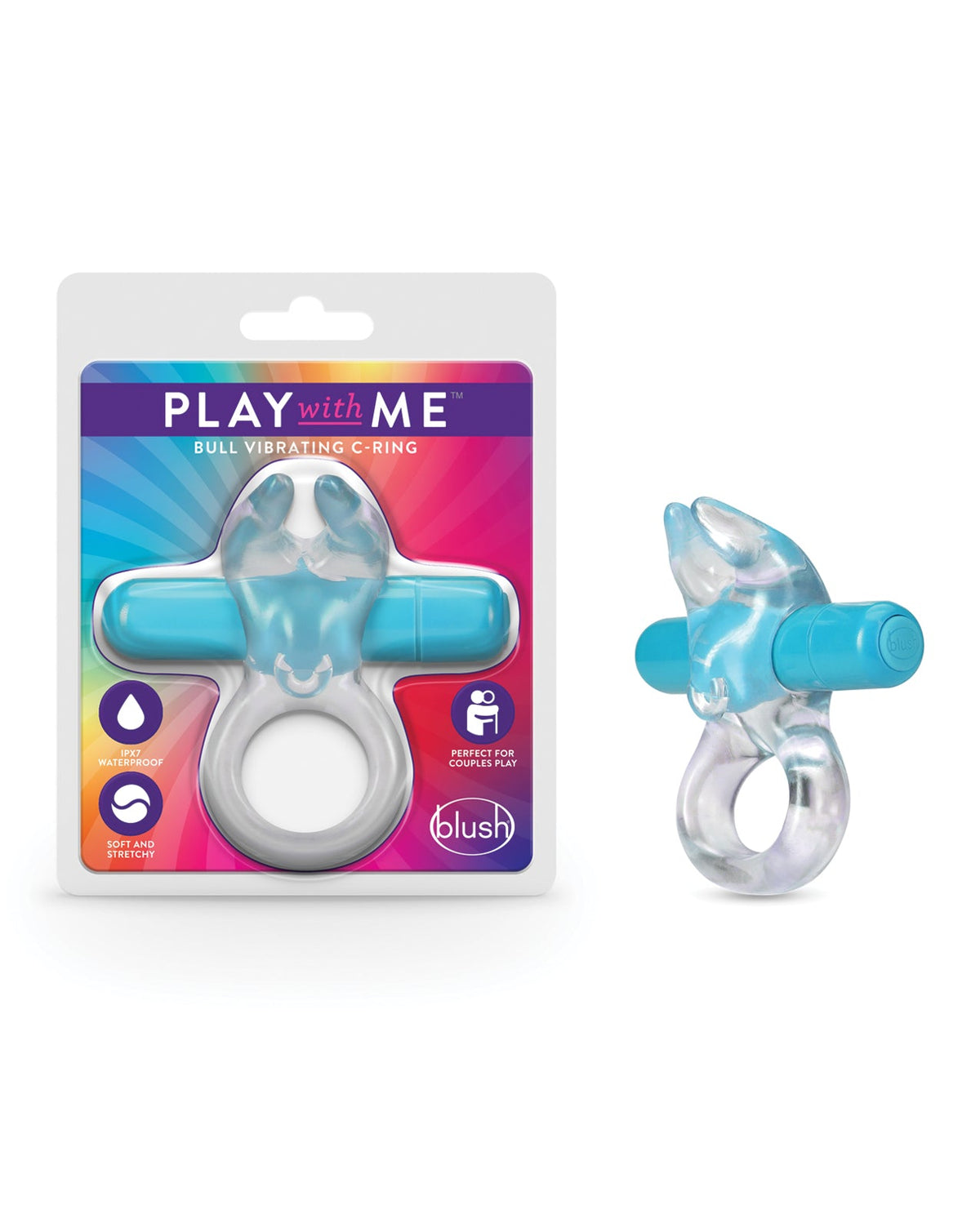 Play With Me Blush Play With Me Bull Vibrating C Ring - Blue