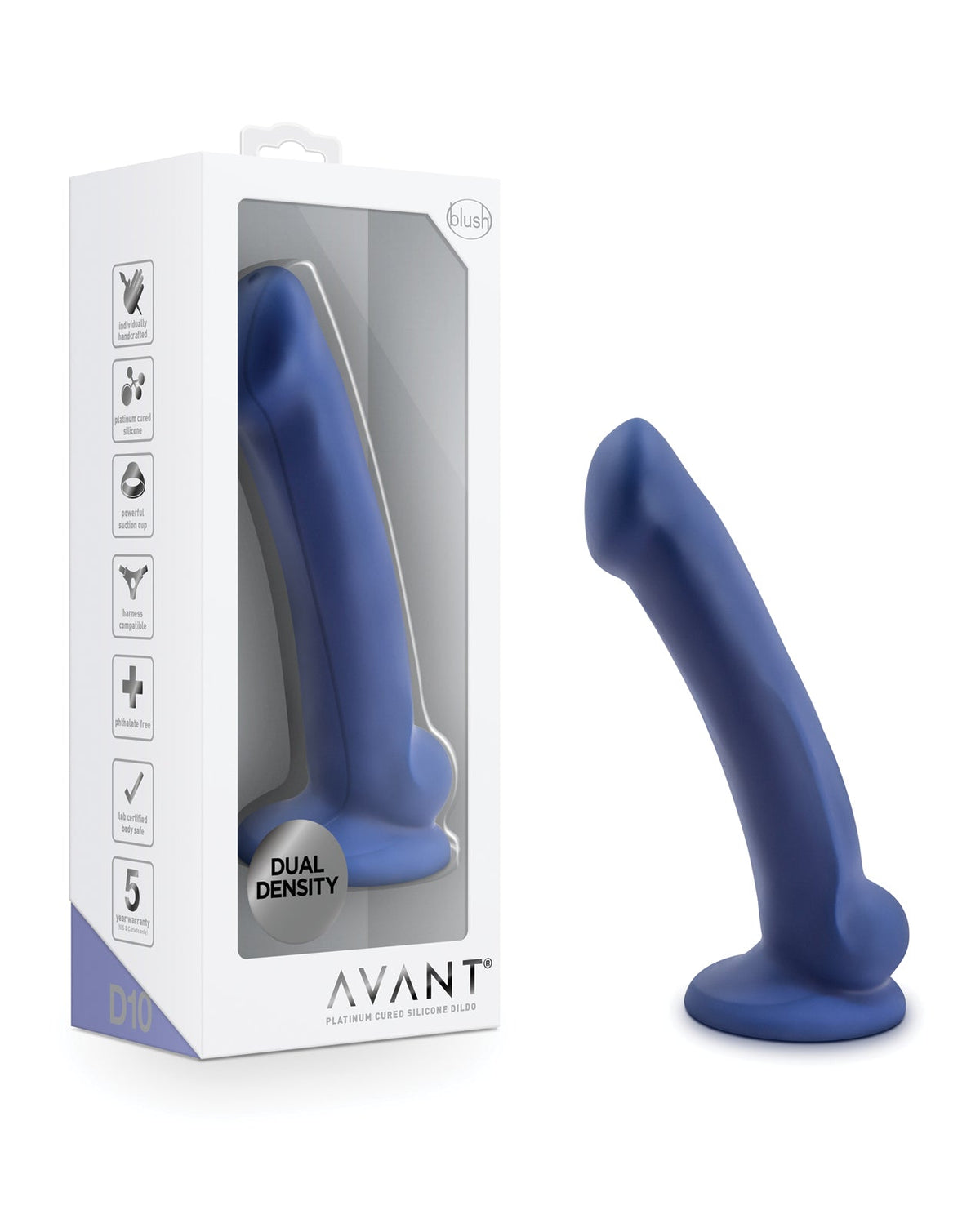 Avant Blush Avant D10 Silicone Dildo - Ergo Mini Indigo