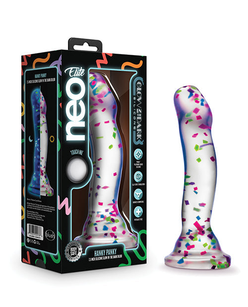 Neo Elite Blush Neo Elite Hanky Panky 7" Confetti Dildo - Glow in the Dark