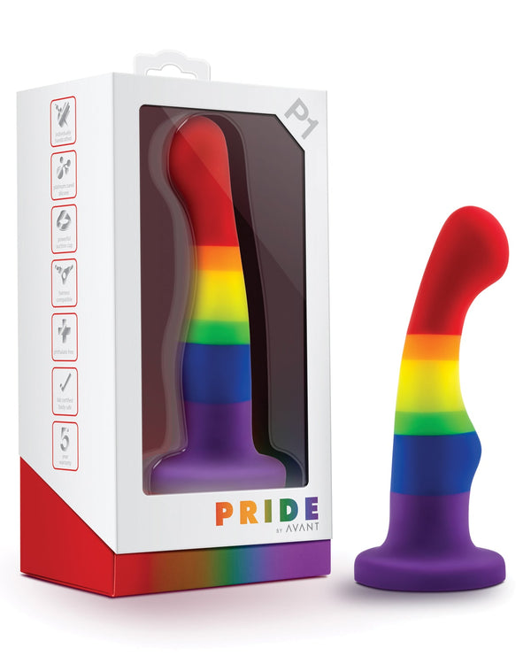 Avant Blush Avant P1 Gay Pride Silicone Dong - Freedom