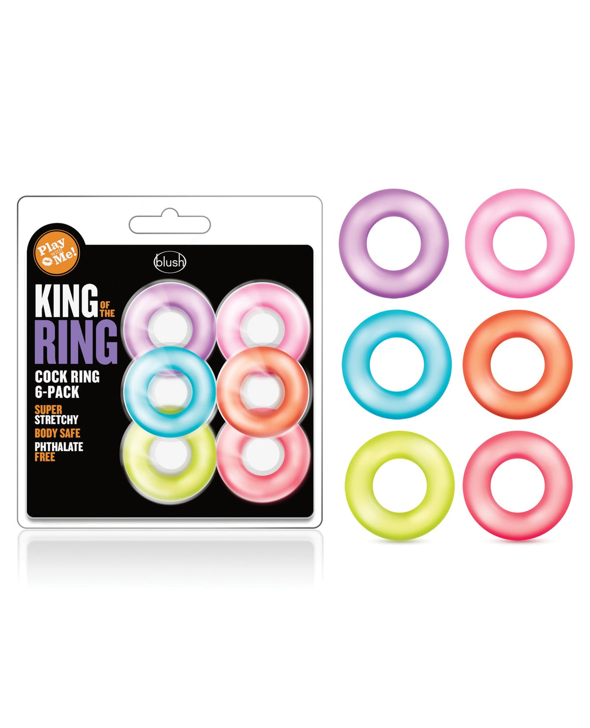 Play With Me Blush Play With Me King of the Ring - Asst. Colors Set of 6