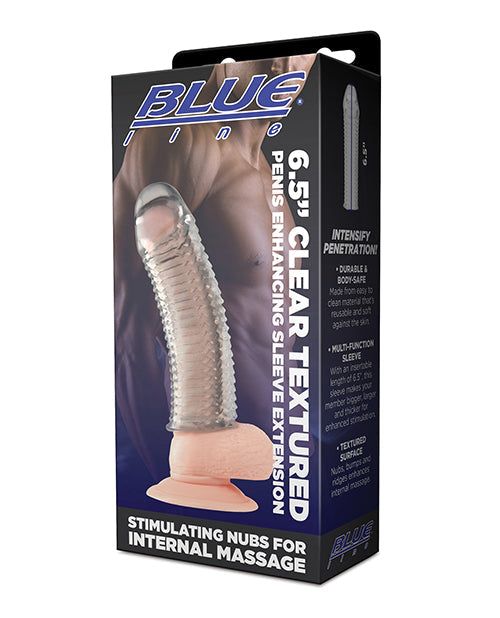 Blue Line Blue Line C & B 6.5" Textured Penis Enhancing Sleeve Extension - Clear