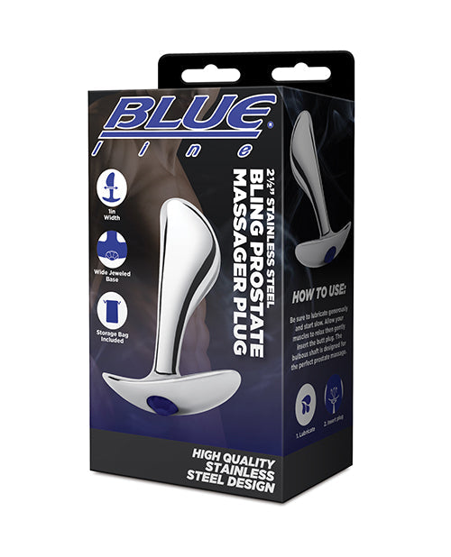 Blue Line Blue Line 2.5" Stainless Steel Bling Prostate Massager Plug