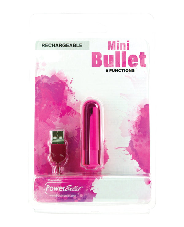 Power Bullet Mini Bullet Rechargeable Bullet - 9 Functions Pink