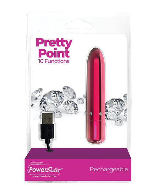 Power Bullet Pretty Point Rechargeable Bullet - 10 Functions Pink