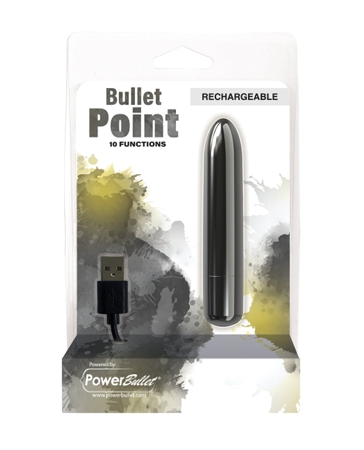 Power Bullet Bullet Point Rechargeable Bullet - 10 Functions Black