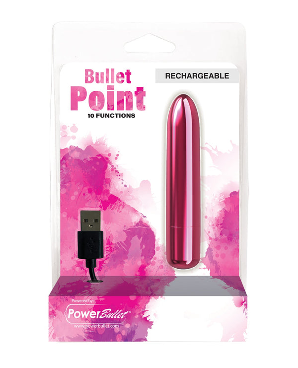Power Bullet Bullet Point Rechargeable Bullet - 10 Functions Pink