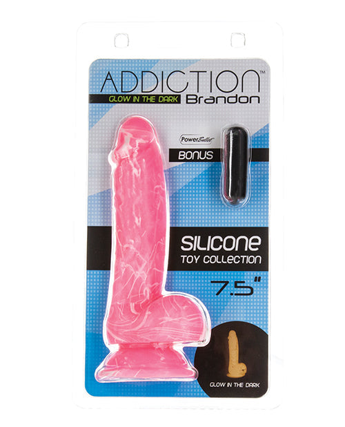 Addiction Addiction Brandon 7.5" Glow in the Dark Dildo - Pink