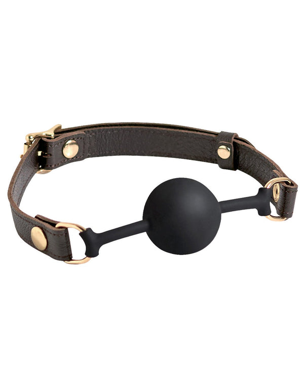 Spartacus Spartacus Silicone Ball Gag - Brown Leather Strap 43 mm Ball