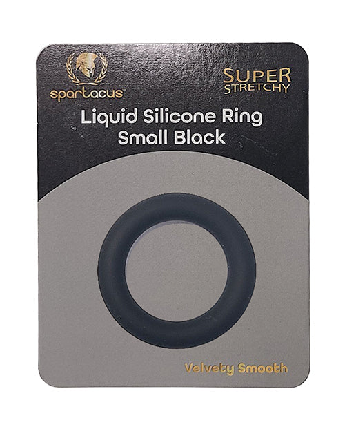 Spartacus Spartacus Liquid Silicone Cock Ring Small - Black