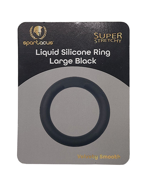 Spartacus Spartacus Liquid Silicone Cock Ring Large - Black