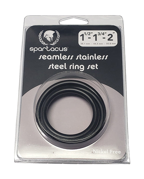 Spartacus Spartacus Seamless Stainless Steel C-Ring - Black Pack of 3