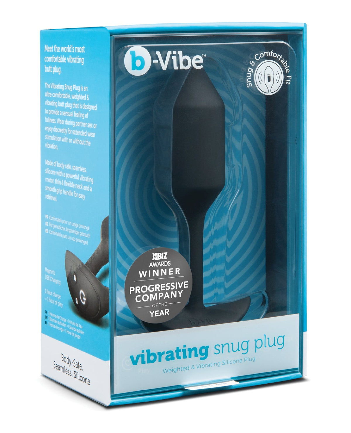 b-vibe b-Vibe Vibrating Weighted Snug Plug M - 112 g Black