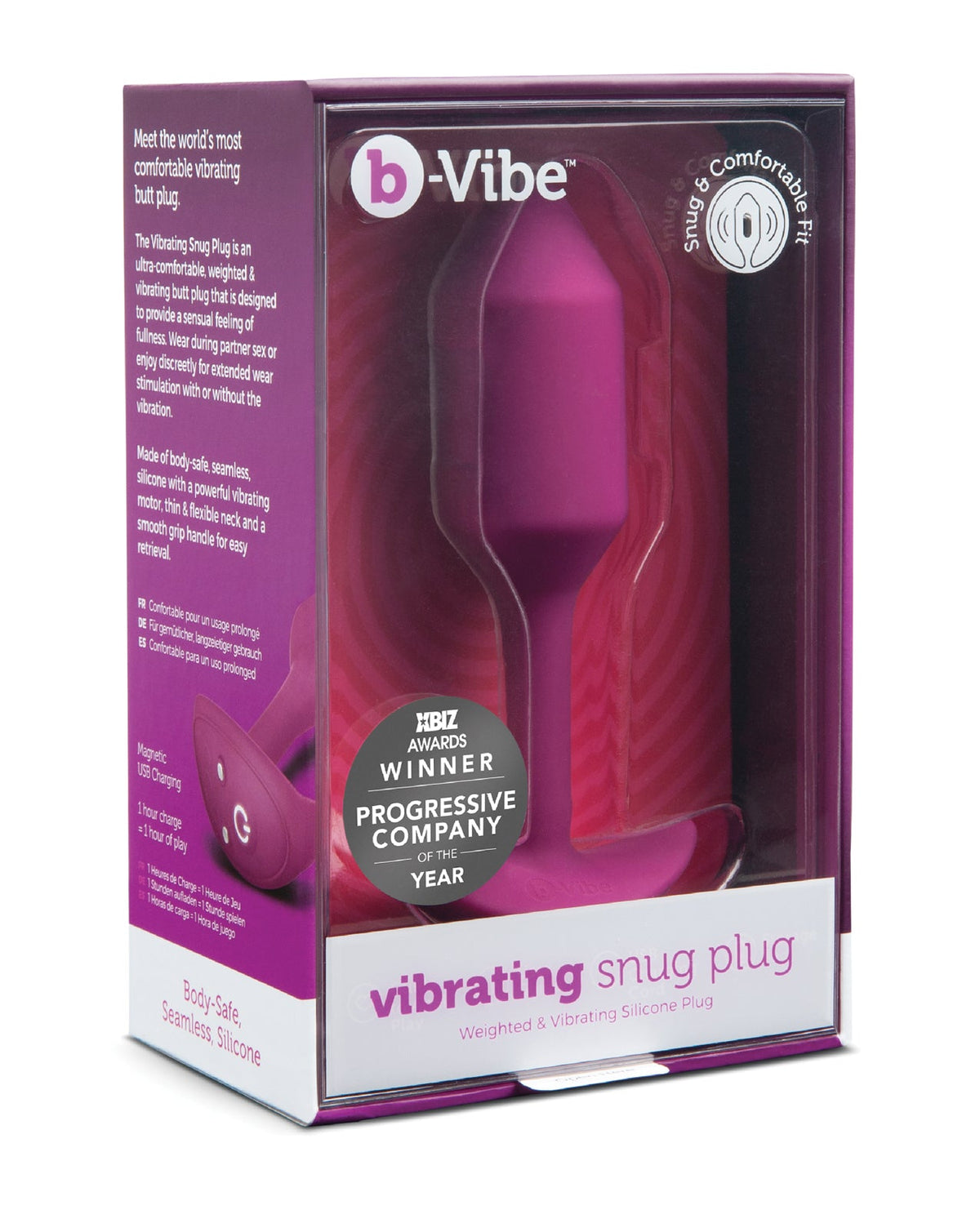 b-vibe b-Vibe Vibrating Weighted Snug Plug M - 112 g Rose