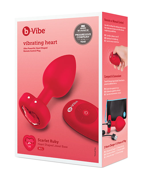 b-vibe b-Vibe Vibrating Heart Plug M/L - Red