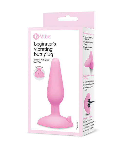 b-vibe b-Vibe Beginner's Vibrating Tapered Butt Plug - Pink