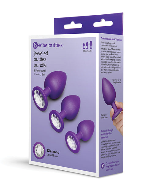 b-vibe Jeweled Butties Bundle 3-Piece Anal Training Set