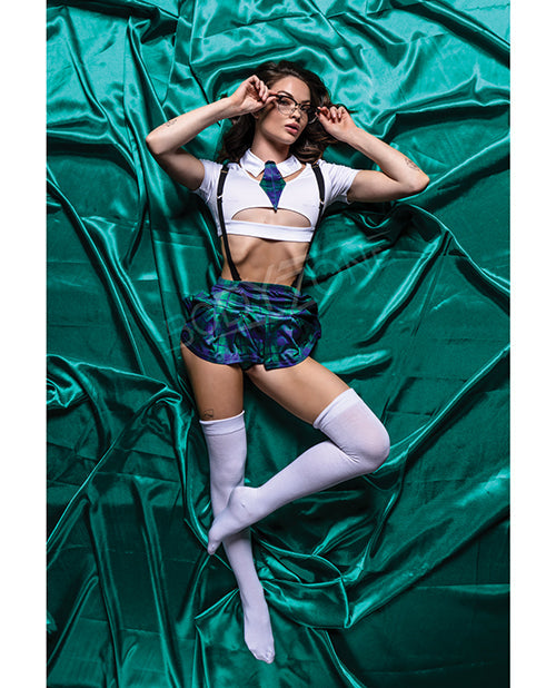 Role Play Role Play Sultry School Babe 6 pc Set Green M/L