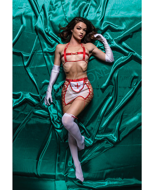 Role Play Role Play Naughty Nurse 5 pc Set Red/White M/L